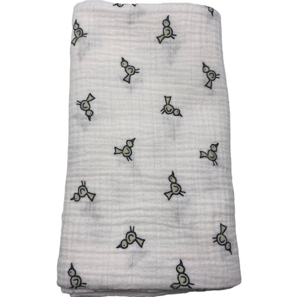 Aden Anais Baby Swaddle Blankets Muslin Green Birds Purple Monkeys Cotton Light - Picture 2 of 4